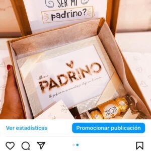 Caja padrinos con cuadro